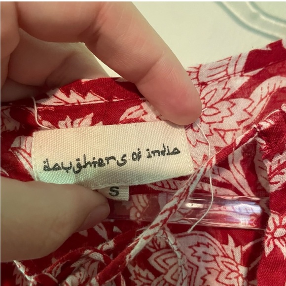 Daughters of India Kyra mini dress in saffron red. - Picture 7 of 10